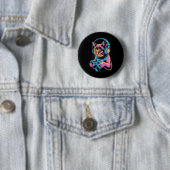 Grappige Kat Gamen Video Gamer Kat Ronde Button 5,7 Cm (In situ)