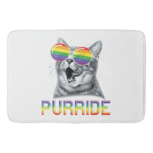 Grappige Kat Gay Pride Regenboog Zonnebril LGBTQ  Badmat