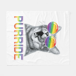 Grappige Kat Gay Pride Regenboog Zonnebril LGBTQ Fleece Deken