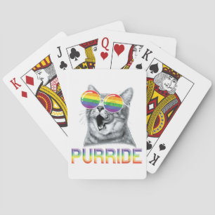 Grappige Kat Gay Pride Regenboog Zonnebril LGBTQ  Pokerkaarten