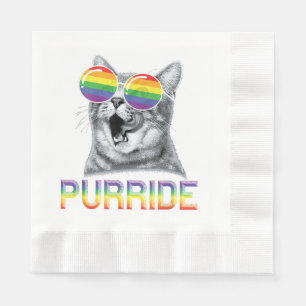 Grappige Kat Gay Pride Regenboog Zonnebril LGBTQ Servet