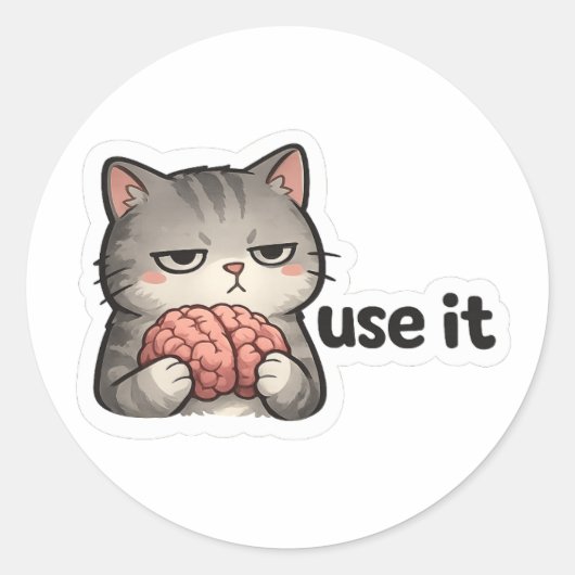 Grappige Kat Gebruik Het Sticker (Voorkant)