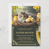 Grappige kat Geen eieren Pasen Bubbels en brunch Kaart (Voorkant)