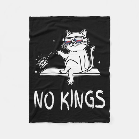 Grappige kat geen koning mannen en vrouwen fleece deken (Voorkant)