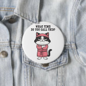 Grappige kat gemist avondklok ronde button 4,0 cm (In situ)