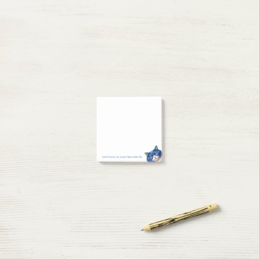 Grappige kat gepersonaliseerd briefpapier post-it® notes (Op bureau)