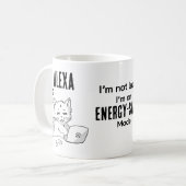 Grappige kat gepersonaliseerde koffiemok (Voorkant links)