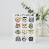 Grappige kat gevoelens thermometer Hoe voel jij je Briefkaart (Staand voorkant)