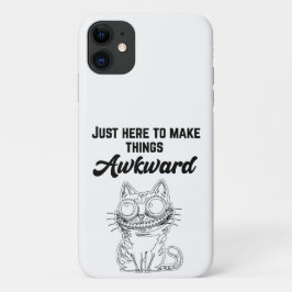 Grappige kat - gewoon hier om dingen ongemakkelijk Case-Mate iPhone case