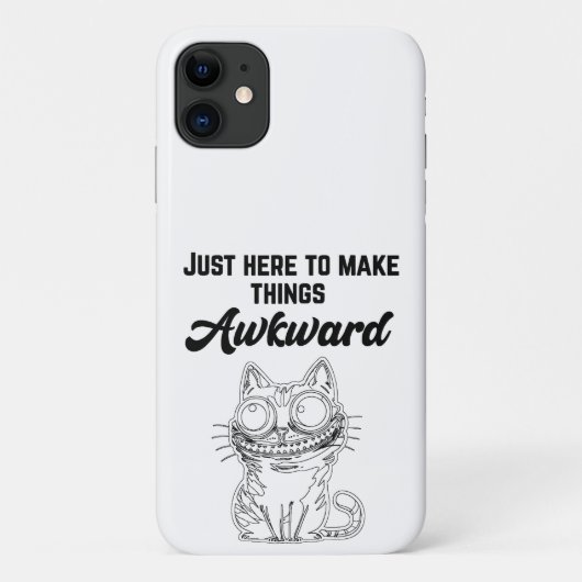 Grappige kat - gewoon hier om dingen ongemakkelijk Case-Mate iPhone case (Achterkant)