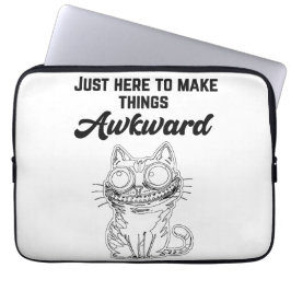 Grappige kat - gewoon hier om dingen ongemakkelijk laptop sleeve