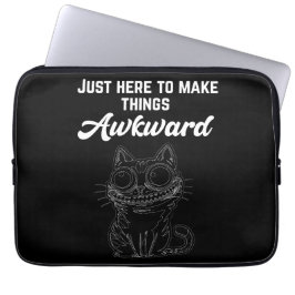 Grappige kat - gewoon hier om dingen ongemakkelijk laptop sleeve
