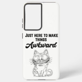 Grappige kat - gewoon hier om dingen ongemakkelijk samsung galaxy hoesje
