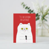 Grappige Kat Gifting Een Muis Kerst Briefkaart (Staand voorkant)