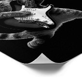 Grappige Kat Gitaar Spelend Rock And Roll Mannen V Poster (Hoek)