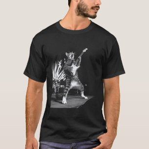 Grappige Kat Gitaar spelende Rockster Rock & Roll T-shirt