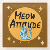 grappige kat glazen onderzetter (Voorkant)