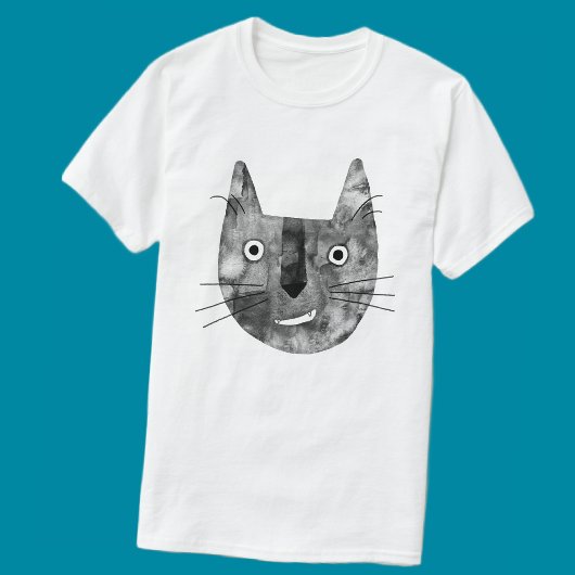Grappige kat glimlach t-shirt