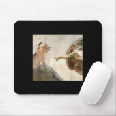 Grappige kat God Schepping van Adam Meme Jezus Muismat (Met muis)