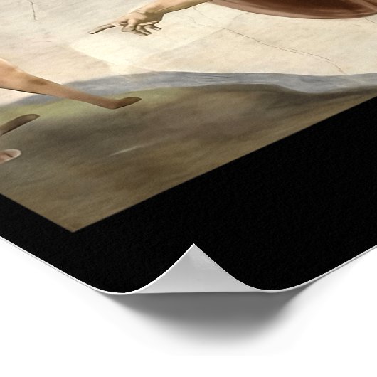 Grappige kat God Schepping van Adam Meme Jezus Poster (Hoek)