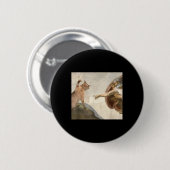 Grappige kat God Schepping van Adam Meme Jezus Ronde Button 5,7 Cm (Voorkant /achterkant)