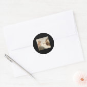 Grappige kat God Schepping van Adam Meme Jezus Ronde Sticker (Envelop)