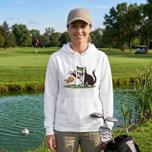 Grappige kat golfer vissen water hindernis hoodie