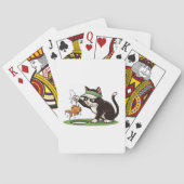Grappige kat golfer vissen water hindernis pokerkaarten (Achterkant)