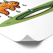 Grappige kat-golfer vist in waterhindernis poster (Hoek)