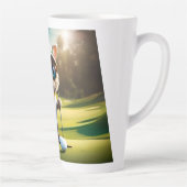 Grappige kat golfspeler, latte mok (Rechts)
