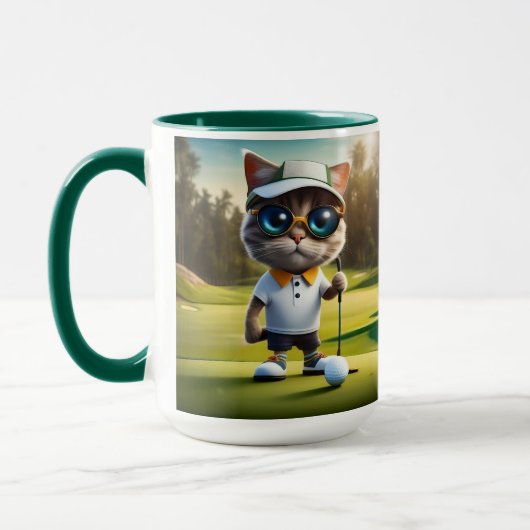 Grappige kat golfspeler, mok (Links)