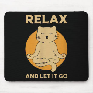 Grappige Kat Graphic Yoga Zen Meditatie Muismat