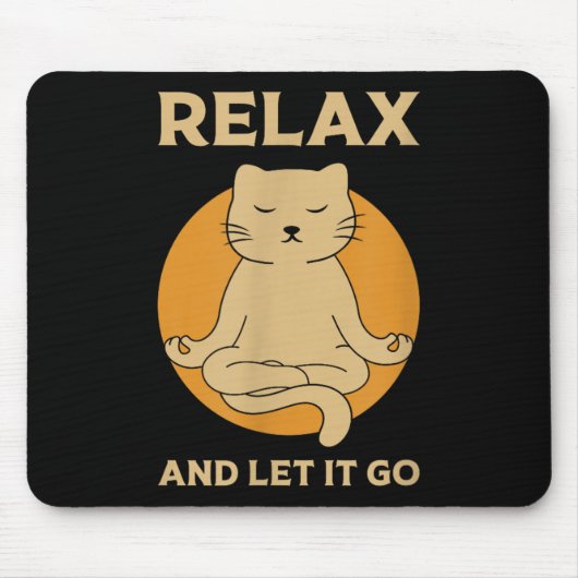 Grappige Kat Graphic Yoga Zen Meditatie Muismat (Voorkant)
