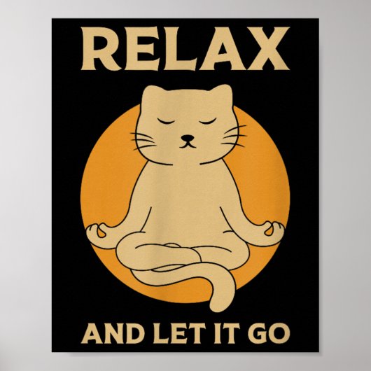 Grappige Kat Graphic Yoga Zen Meditatie Poster (Voorkant)