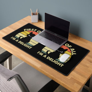 Grappige kat graphics sarcastisch allereerst ben i bureaumat