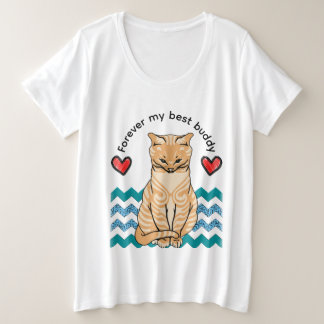 grappige kat grote maat t-shirt