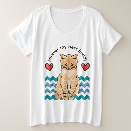 grappige kat grote maat t-shirt (Design voorkant)