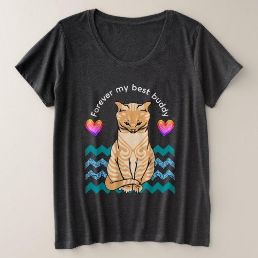 grappige kat grote maat t-shirt (Design voorkant)