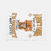 Grappige kat Grumpy Coffee Lover Sarcastic Ik wil Fleece Deken (Voorkant (Horizontaal))