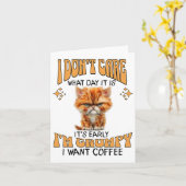 Grappige kat Grumpy Coffee Lover Sarcastic Ik wil Kaart (Gele Bloem)