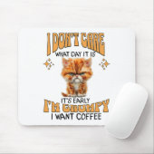 Grappige kat Grumpy Coffee Lover Sarcastic Ik wil  Muismat (Met muis)