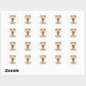 Grappige kat Grumpy Coffee Lover Sarcastic Ik wil Ronde Sticker (Vel)