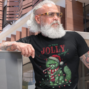 Grappige kat Grumpy kerstvakantie T-shirt