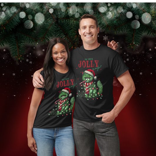 Grappige kat Grumpy kerstvakantie T-shirt