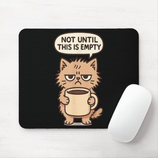 Grappige kat Grumpy koffie liefhebber niet ochtend Muismat (Met muis)