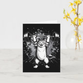 Grappige kat gym workout deadlift meme pump kitten kaart (Gele Bloem)