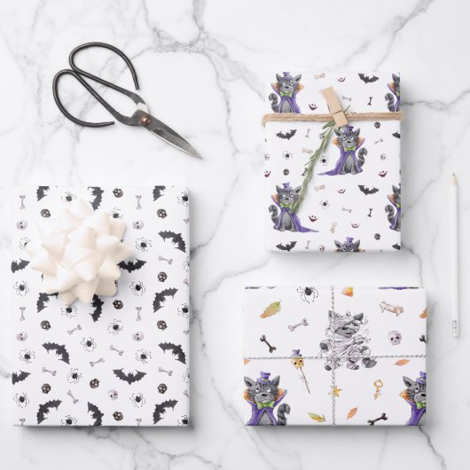 Grappige kat Halloween Inpakpapier Vel (Voorkant)