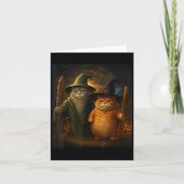 Grappige kat Halloween kat meme tovenaar kat raar Kaart (Voorkant)