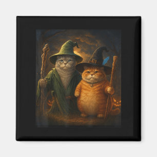 Grappige kat Halloween kat meme tovenaar kat raar Magneet