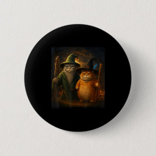 Grappige kat Halloween kat meme tovenaar kat raar Ronde Button 5,7 Cm